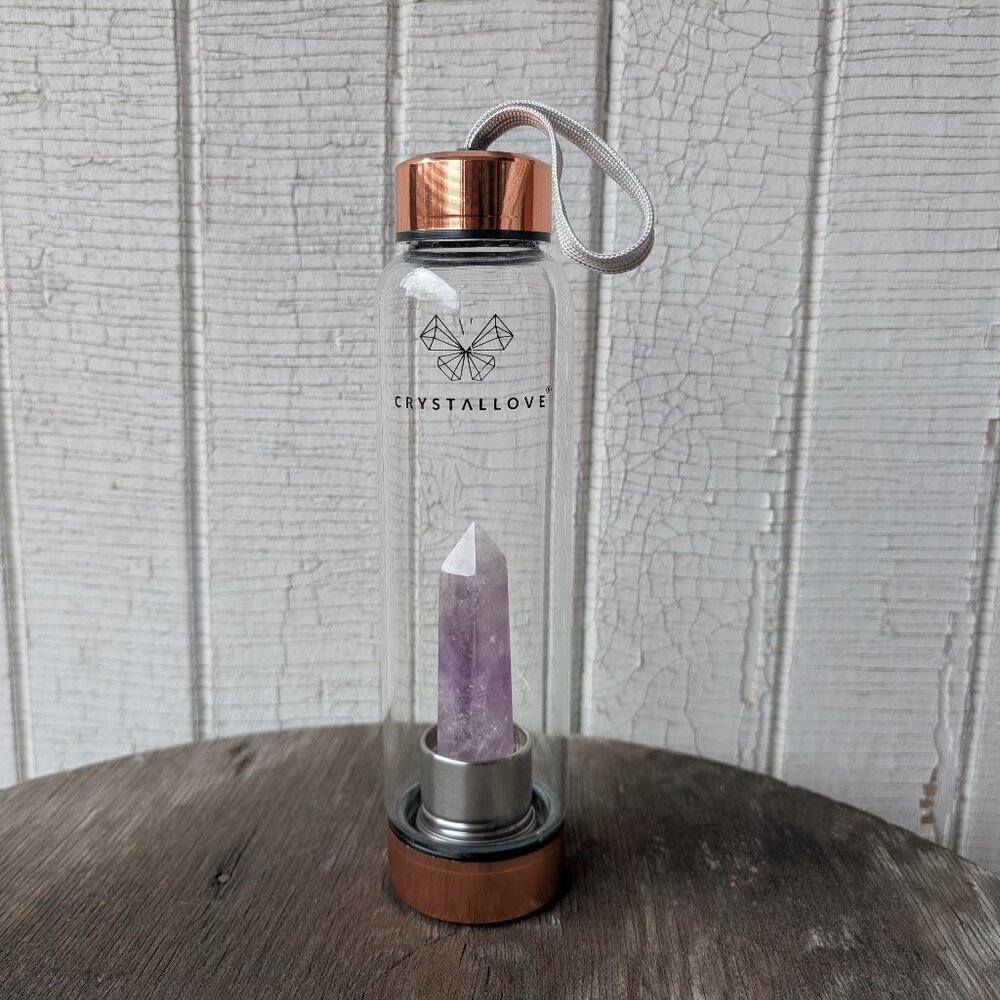 Amethyst Crystal Glass Waterbottle